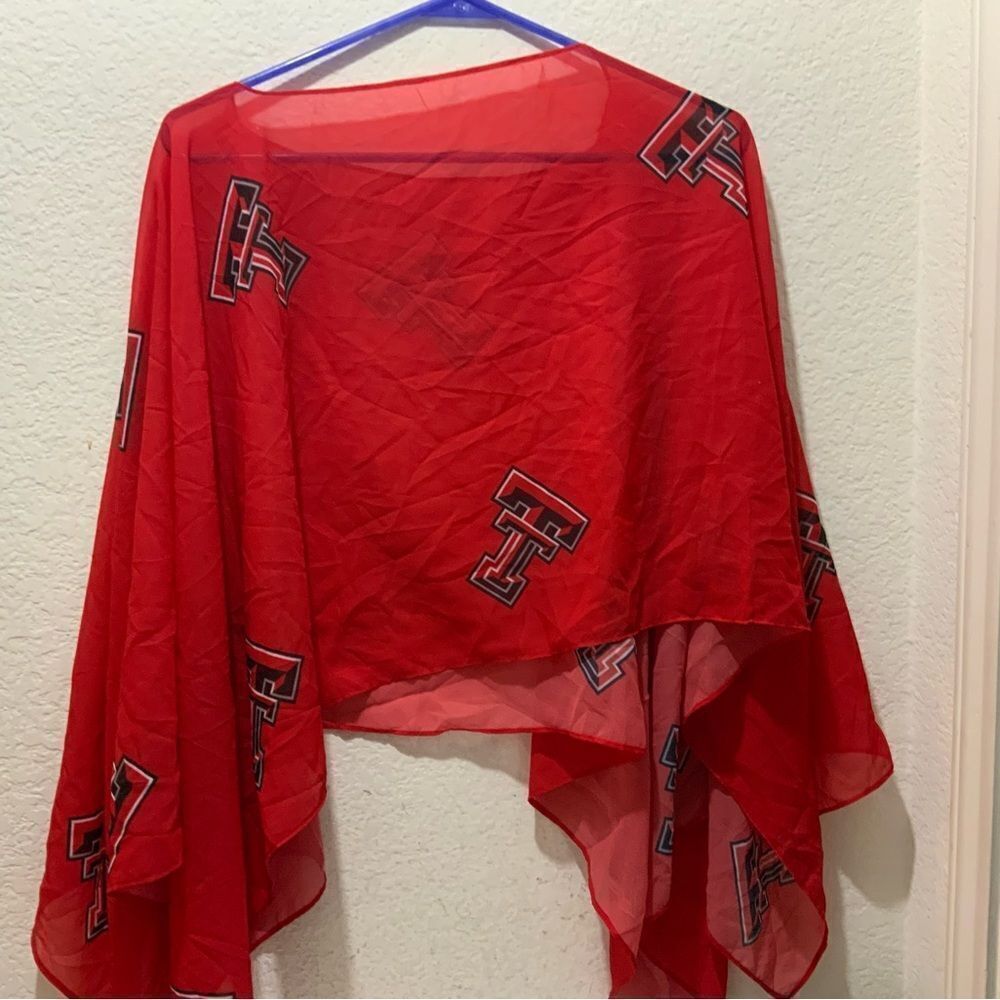 Women's  red Texas ranger * Polyester Poncho * Shawl